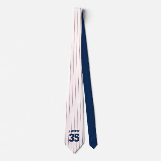 Volledig bewerkbare kleuren Baseball Jersey Stripe Stropdas (Voorkant)