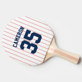 Volledig bewerkbare kleuren Baseball Jersey Stripe Tafeltennisbatje (Zijkant)