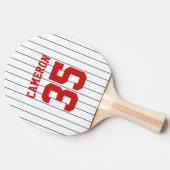 Volledig bewerkbare kleuren Baseball Jersey Stripe Tafeltennisbatje (Zijkant)