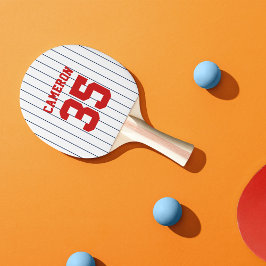 Volledig bewerkbare kleuren Baseball Jersey Stripe Tafeltennisbatje