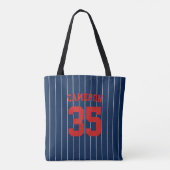 Volledig bewerkbare kleuren Baseball Jersey Stripe Tote Bag (Achterkant)