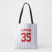 Volledig bewerkbare kleuren Baseball Jersey Stripe Tote Bag (Voorkant)
