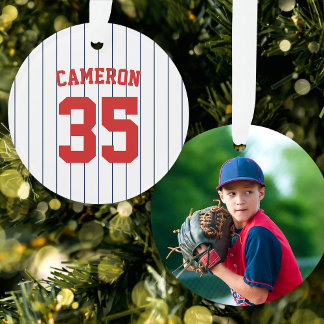 Volledig Bewerkbare Kleuren Baseballshirt Strepen Ornament
