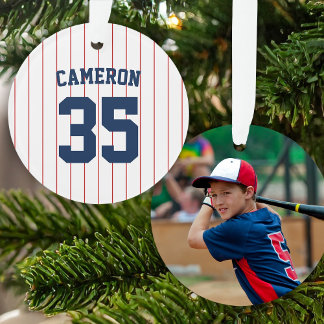 Volledig Bewerkbare Kleuren Baseballshirt Strepen Ornament