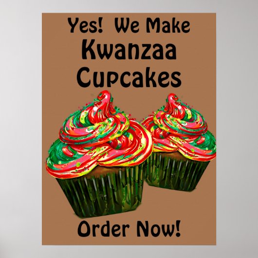 Volledig bewerkbare Kwanzaa Cupcakes Poster (Voorkant)