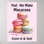 Volledig bewerkbare Macarons voor Cake Store Poster (Voorkant)
