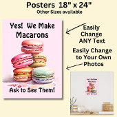 Volledig bewerkbare Macarons voor Cake Store Poster