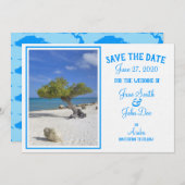 Volledig Bewerkbare Save the Date Aruba Divi Boom Kaart (Voorkant / Achterkant)