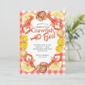 Volledig bewerkbare tekst Crawfish Boil uitnodigin Kaart (Staand voorkant)