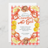 Volledig bewerkbare tekst Crawfish Boil uitnodigin Kaart (Voorkant / Achterkant)