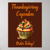 Volledig bewerkbare Thanksgiving Cupcakes, Cake St Poster (Voorkant)