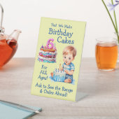 Volledig bewerkbare verjaardagstaarten voor kinder reclamebord met voetstuk (Insitu)