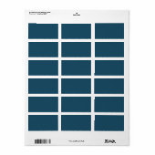 Volledig Blauwgroen Turqoise Blue Solid Trend Back Etiket (Full Sheet)