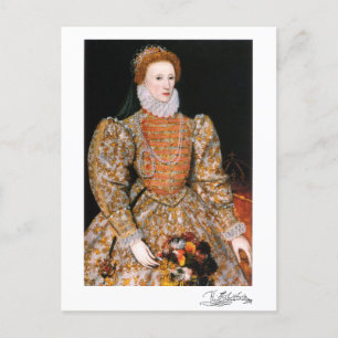 Volledig Body Portret van koningin Elizabeth I van Briefkaart
