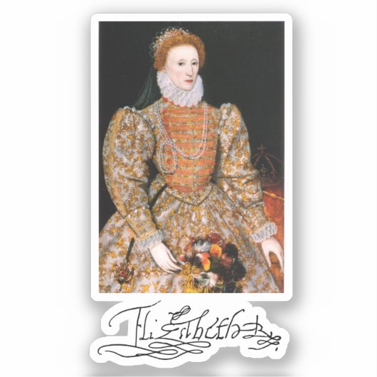 Volledig Body Portret van koningin Elizabeth I van Sticker (Voorkant)