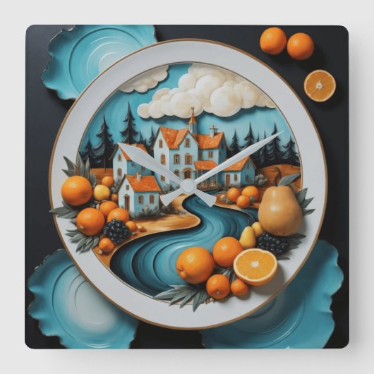 Volledig Bord Vierkante Klok (Voorkant)