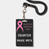 Volledig  borstkanker badge (Voorkant met koord)