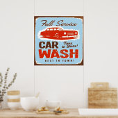 VOLLEDIG CAR-WASH VOOR SERVICE POSTER (Keuken)