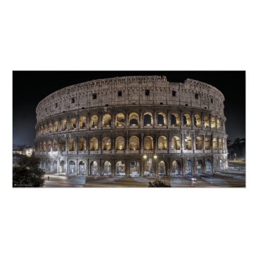 Volledig Colosseum Rome - Italië Landmark Perfect Poster (Voorkant)