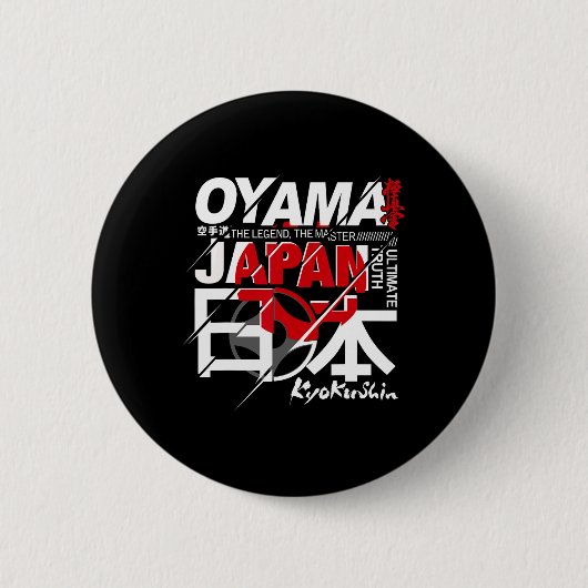 Volledig contact Kyokushin Karate Ronde Button 5,7 Cm (Voorkant)