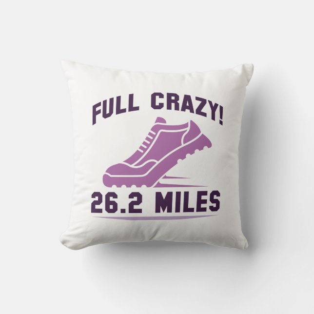 Volledig Crazy 26,2 Mijl Kussen (Voorkant)