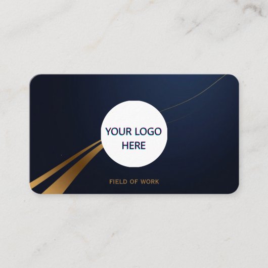 Volledig  Deep Blue & Gold Visitekaartje (Voorkant)