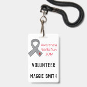 Volledig  Diabetes Ribbon badge (Voorzijde met lanyard)