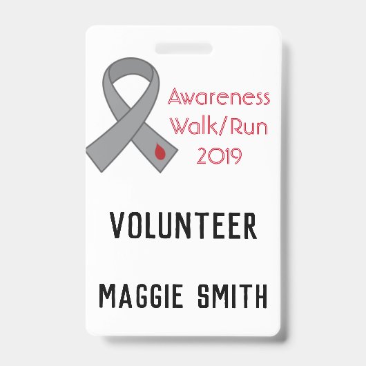 Volledig  Diabetes Ribbon badge (Voorzijde)