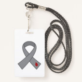 Volledig  Diabetes Ribbon badge (Achterkant met draagriem)