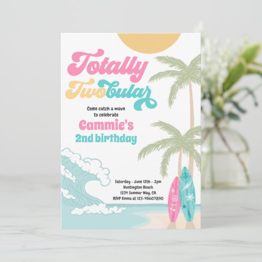 Volledig dubbelzijdig surfbordstrand 2e verjaardag kaart (Staand voorkant)