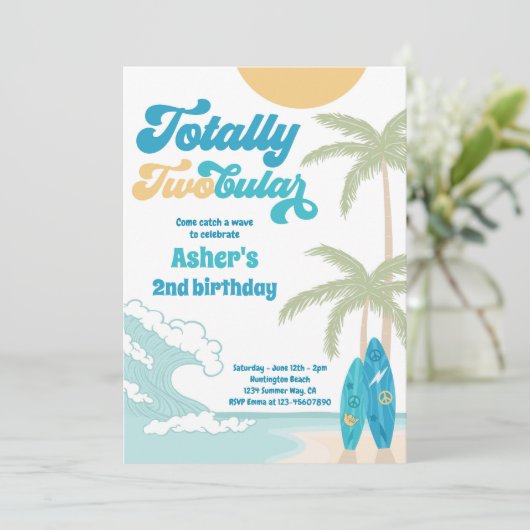 Volledig dubbelzijdig surfbordstrand 2e verjaardag kaart (Staand voorkant)