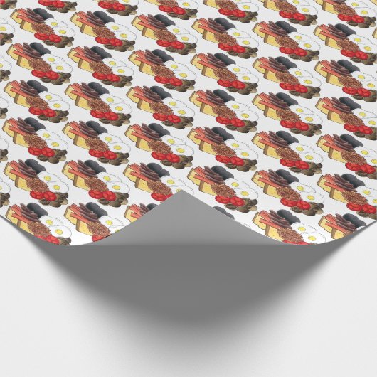 Volledig Engels Breakfast UK British Food Cuisine Cadeaupapier (Hoek)