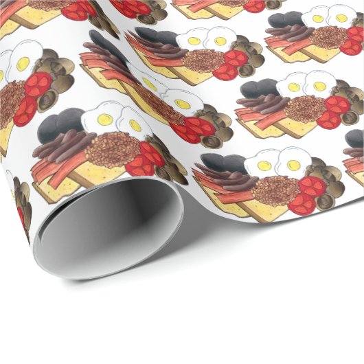 Volledig Engels Breakfast UK British Food Cuisine Cadeaupapier (Rol Hoek)