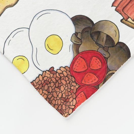 Volledig Engels Breakfast UK British Food Cuisine Fleece Deken (Hoek)