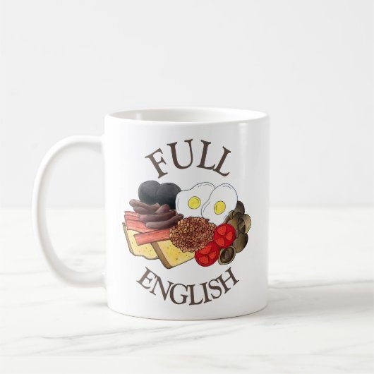 Volledig Engels Breakfast UK British Food Cuisine Koffiemok (Links)