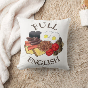 Volledig Engels Breakfast UK British Food Cuisine Kussen
