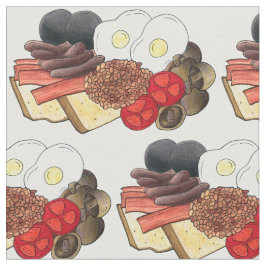 Volledig Engels Breakfast UK British Food Cuisine Stof