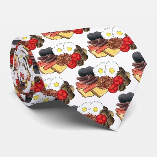 Volledig Engels Breakfast UK British Food Cuisine Stropdas (Opgerold)