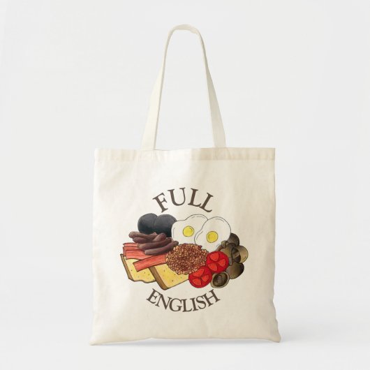 Volledig Engels Breakfast UK British Food Cuisine Tote Bag (Voorkant)