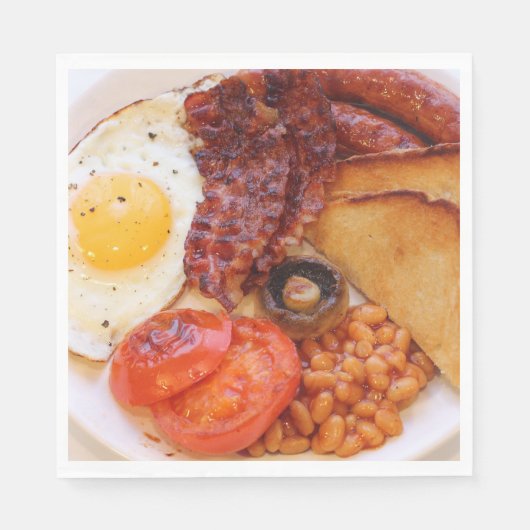 Volledig Engels ontbijt Napkin Services Servet (Voorkant)