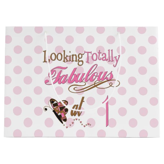 Volledig Fabulous 1st Birthday Large Cadeautasje (Voorkant)