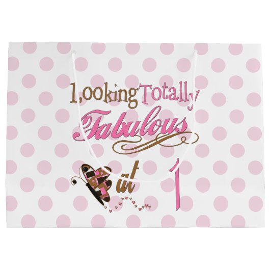 Volledig Fabulous 1st Birthday Large Cadeautasje (Achterkant)