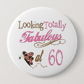 Volledig Fabulous 60th Birthday Ronde Button 4,0 Cm (Voorkant)
