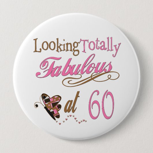 Volledig Fabulous 60th Birthday Ronde Button 4,0 Cm (Voorkant)