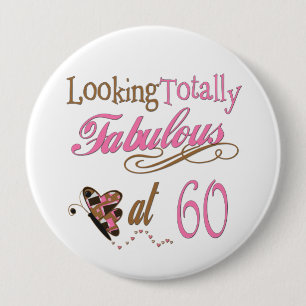 Volledig Fabulous 60th Birthday Ronde Button 4,0 Cm