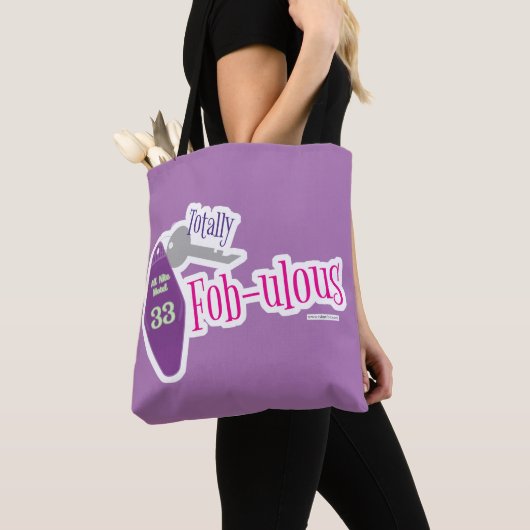 Volledig Fabulous Key Fob Fun Motel Cartoon Quote Tote Bag (Dichtbij)
