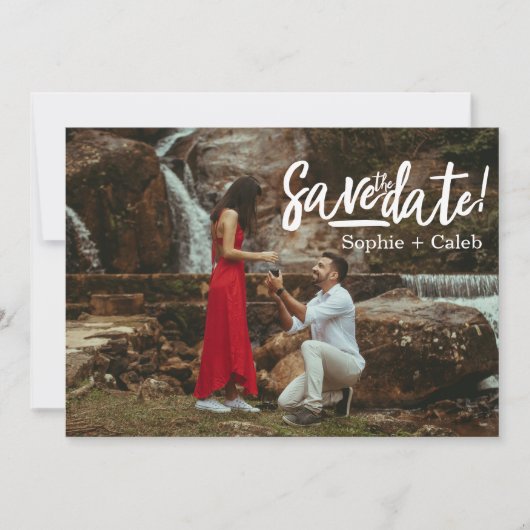 Volledig fotontwerp met modern lettertype save the date (Voorkant)