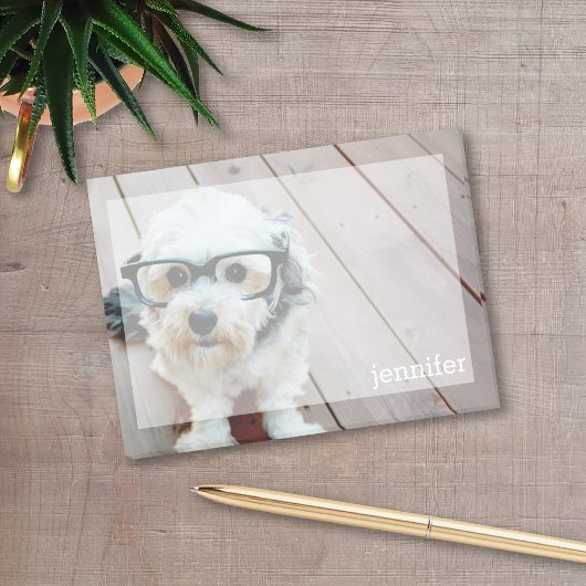 Volledig fotoontwerp met aangepaste naam post-it® notes