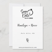 Volledig fotoontwerp met modern script save the date (Achterkant)