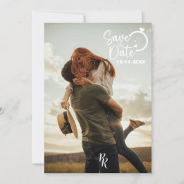 Volledig fotoontwerp met modern script save the date